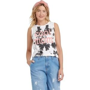 Grayson Threads Cool Mom Tank Top Black‎ White Tie Dye Sleeveless